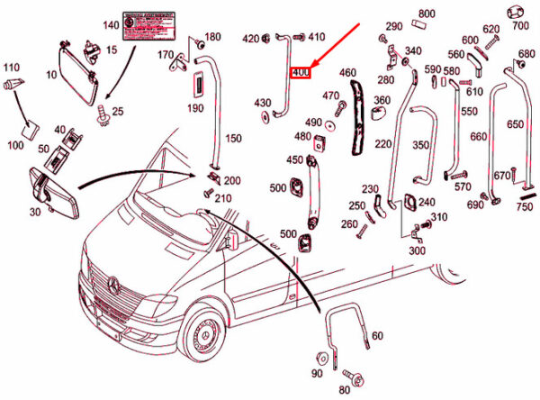 NEW MERCEDES-BENZ SPRINTER 906 B-PILLAR HANDLE A9068150236 - Image 4