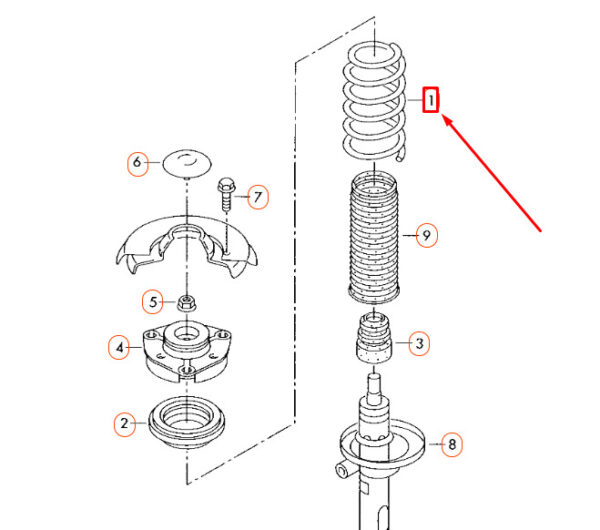 NEW AUDI A3 8P FRONT COIL SPRING 1K0411105DK - Image 4
