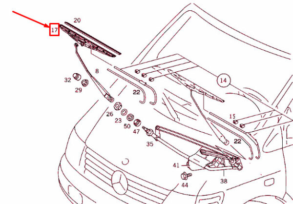 NEW MB VITO W638 FRONT WINDSHIELD WIPER BLADE SET LHD A6388201445 ORIGINAL - Image 3