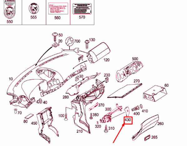 NEW MB E W211 GLOVE BOX LOCK BARREL COVER TRIM CAP RHD A21168902309116 ORIGINAL - Image 3