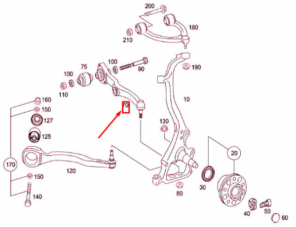 NEW MERCEDES-BENZ S W221 FRONT LEFT SPRING LINK A2213308707 ORIGINAL - Image 3