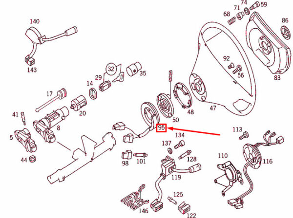 NEW MERCEDES-BENZ SL R129 STEERING LOCK ANGLE SENDER UNIT A0005426418 ORIGINAL - Image 3