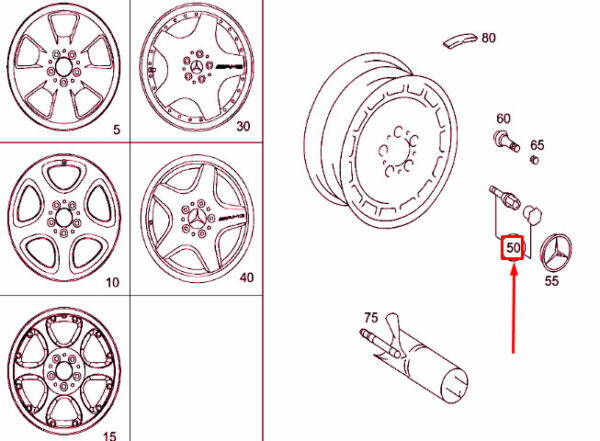 NEW MERCEDES-BENZ SL R129 WHEEL BOLT A0009904807 ORIGINAL - Image 3