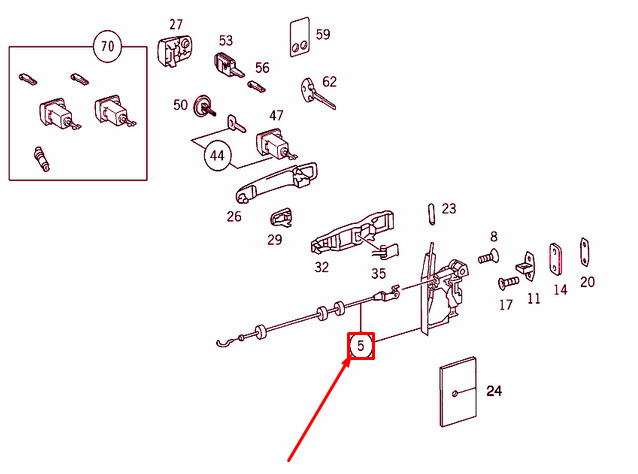 NEW MERCEDES-BENZ ML W164 FRONT RIGHT DOOR INNER LOCK RHD A1637202635 ORIGINAL 3 NEW MERCEDES-BENZ ML W164 FRONT RIGHT DOOR INNER LOCK RHD A1637202635 ORIGINAL - Image 3