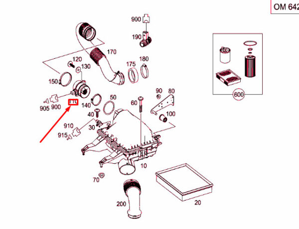 NEW MERCEDES-BENZ SPRINTER 906 MASS AIR FLOW SENSOR A0000943448 ORIGINAL - Image 3
