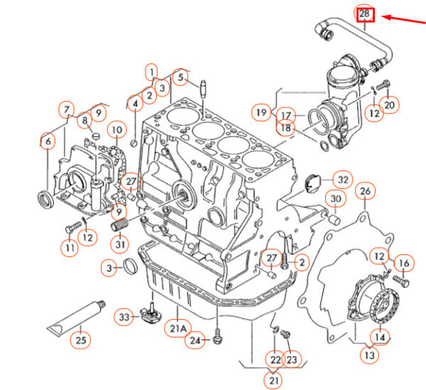 NEW VOLKSWAGEN BEETLE 9C ENGINE AIR HOSE 036103493BL ORIGINAL - Image 3