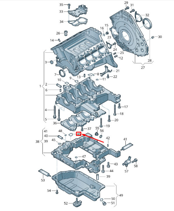 NEW VW TOUAREG 7P MK2 CRANKCASE HOUSING SEAL 079103121BK ORIGINAL - Image 3