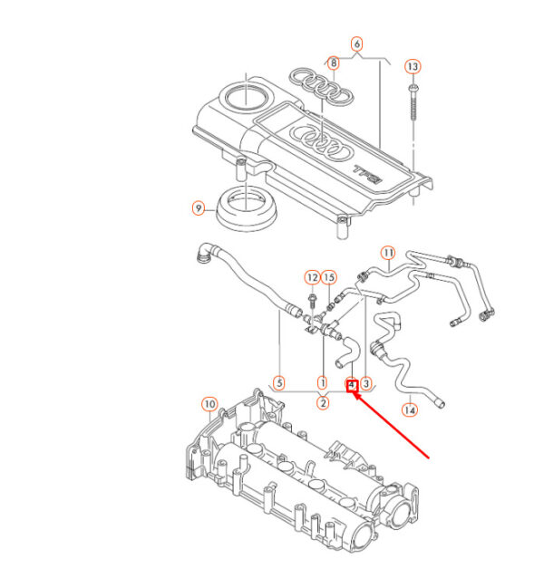 NEW AUDI A3 8P ENGINE VENT HOSE 03C103493AG ORIGINAL - Image 3