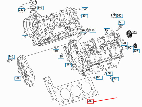 NEW MERCEDES-BENZ E W211 LEFT CYLINDER HEAD GASKET A2720161520 ORIGINAL - Image 3