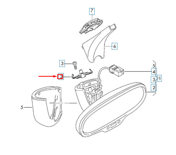 NEW AUDI R8 42 INTERIOR MIRROR SPRING CLIP 8S0857945 ORIGINAL - Image 3