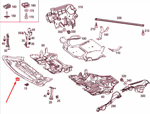 NEW MB E W212 FRONT ENGINE COMPARTMENT BOTTOM COVER A2125202323 ORIGINAL - Image 3