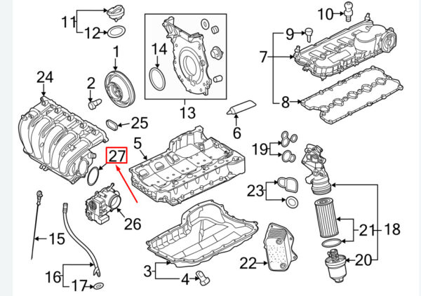 NEW VW GOLF VI 5K MK6 FUEL INJECTION THROTTLE BODY GASKET 07K129748A ORIGINAL - Image 3
