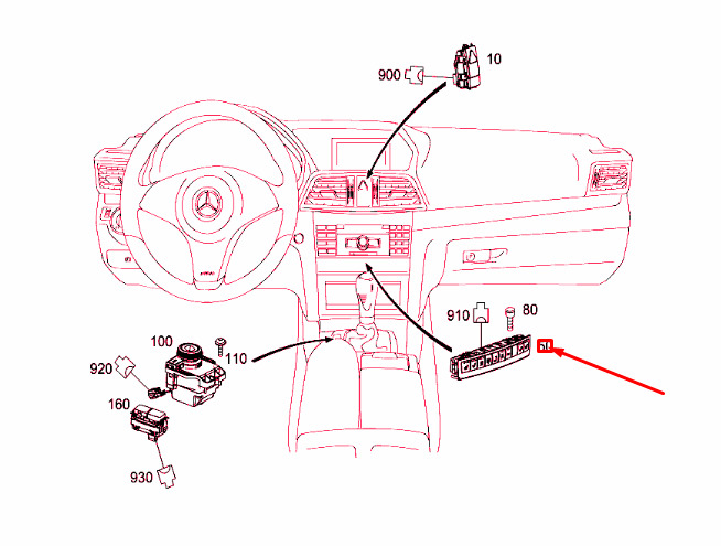NEW MERCEDES-BENZ E COUPE C207 UPPER PANEL CONTROL UNIT A2079051502 ORIGINAL 3 NEW MERCEDES-BENZ E COUPE C207 UPPER PANEL CONTROL UNIT A2079051502 ORIGINAL - Image 3