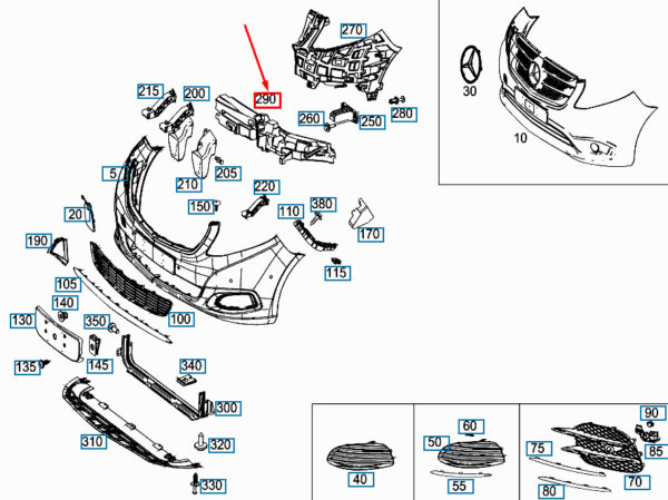 NEW MERCEDES-BENZ VITO W447 FRONT RIGHT IMPACT ABSORBER A4478850237 ORIGINAL - Image 3
