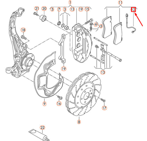 NEW AUDI RS7 SPORTBACK 4G8 FRONT BRAKE PAD WEAR SENSOR 4G0615437 ORIGINAL - Image 3