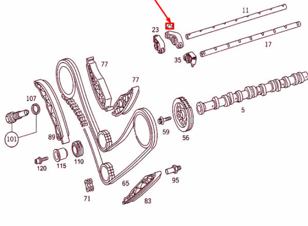 NEW MERCEDES-BENZ ML W163 INTAKE VALVE ROCKER ARM A1130501633 ORIGINAL - Image 3