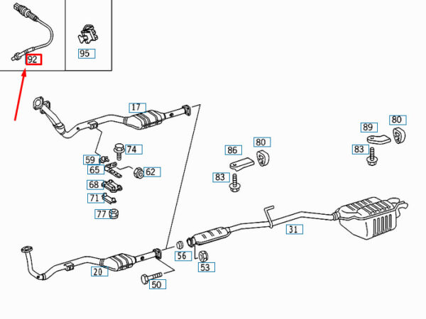 NEW MERCEDES-BENZ SLK R170 LAMBDA PROBE OXYGEN SENSOR RHD A0015405017 ORIGINAL - Image 3