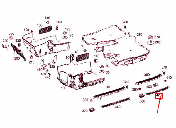 NEW MERCEDES-BENZ S W222 REAR LEFT OUTSIDE DOOR SILL PLATE A2226803335 ORIGINAL - Image 3