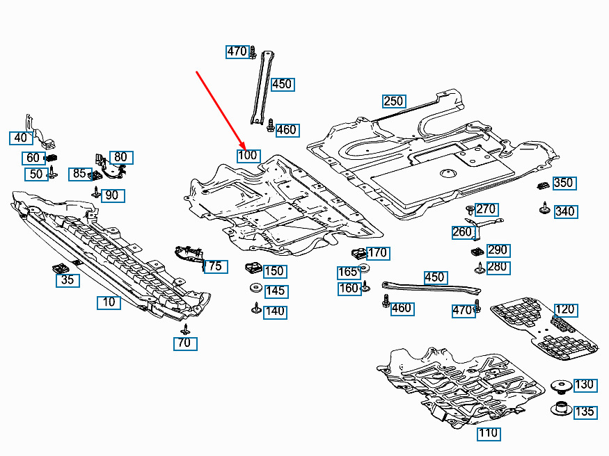 NEW MERCEDES-BENZ C W205 ENGINE COVER A2055201600 ORIGINAL 3 NEW MERCEDES-BENZ C W205 ENGINE COVER A2055201600 ORIGINAL - Image 3