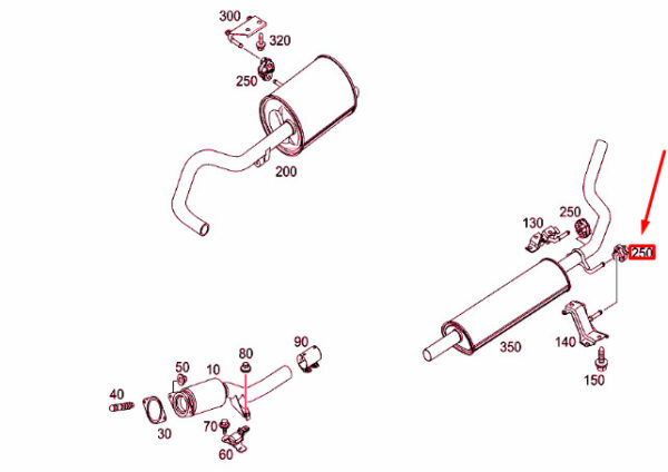 NEW MB CITAN W415 REAR EXHAUST PIPE SUSPENSION RING A4154920044 ORIGINAL - Image 3