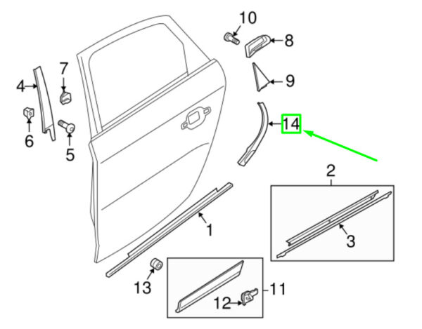 NEW AUDI Q5 8R REAR RIGHT DOOR STONE CHIP PROTECTION FILM 8R0839982C ORIGINAL - Image 3