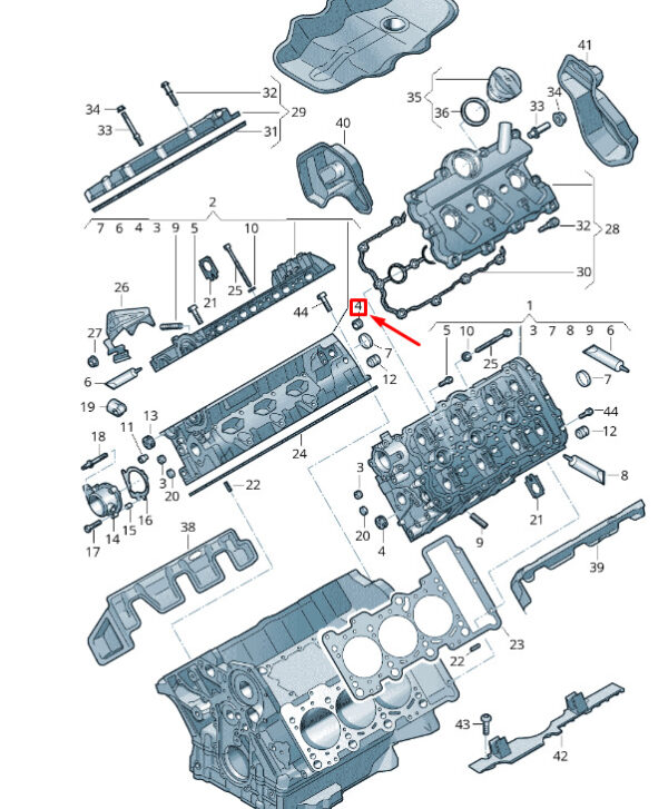NEW VW TOUAREG 7P MK2 CYLINDER HEAD BUNGS 07L109291 ORIGINAL - Image 3