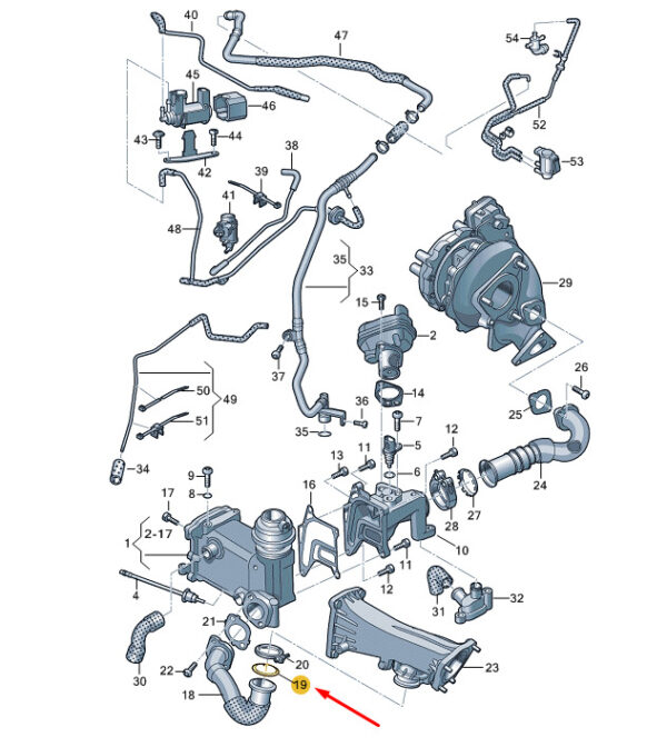 NEW VW TOUAREG 7P MK2 EGR CONNECTING PIPE SEAL 059131547R ORIGINAL - Image 3