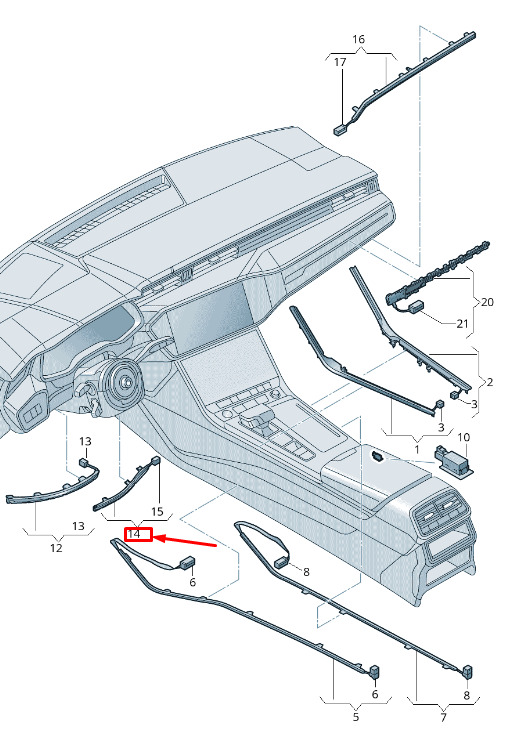 NEW AUDI A6 C8 CENTRE DASHBOARD AMBIENT LIGHT RHD 4K2947251 ORIGINAL 3 NEW AUDI A6 C8 CENTRE DASHBOARD AMBIENT LIGHT RHD 4K2947251 ORIGINAL - Image 3