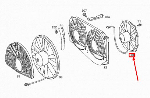NEW MERCEDES-BENZ E W124 RADIATOR FAN BLOWER A0005008593 ORIGINAL 3 NEW MERCEDES-BENZ E W124 RADIATOR FAN BLOWER A0005008593 ORIGINAL - Image 3