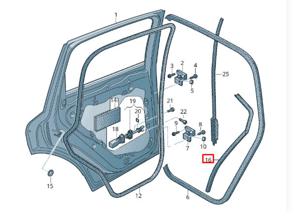 NEW VOLKSWAGEN TOUAREG 7P REAR LEFT DOOR SEALING RUBBER 7P0839761K ORIGINAL - Image 3