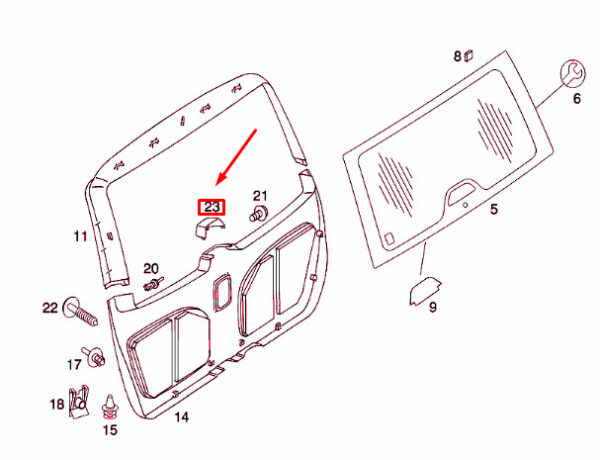 NEW MERCEDES-BENZ M W163 ADDITIONAL STOP LIGHT COVER A16374700877E33 ORIGINAL - Image 3