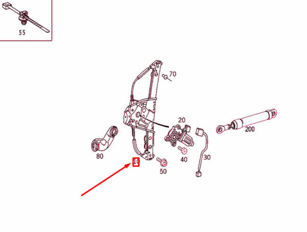 NEW MERCEDES-BENZ S W220 REAR LEFT WINDOW REGULATOR LIFTER A2207302346 ORIGINAL - Image 3