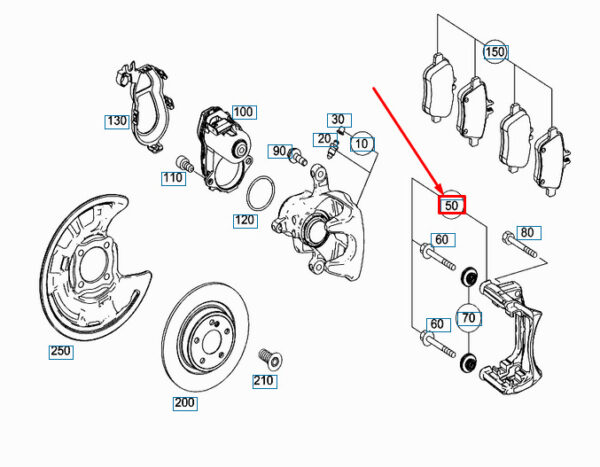 NEW MERCEDES-BENZ GLA X156 AMG REAR WHEEL BRAKE CARRIER A1764230106 ORIGINAL - Image 3