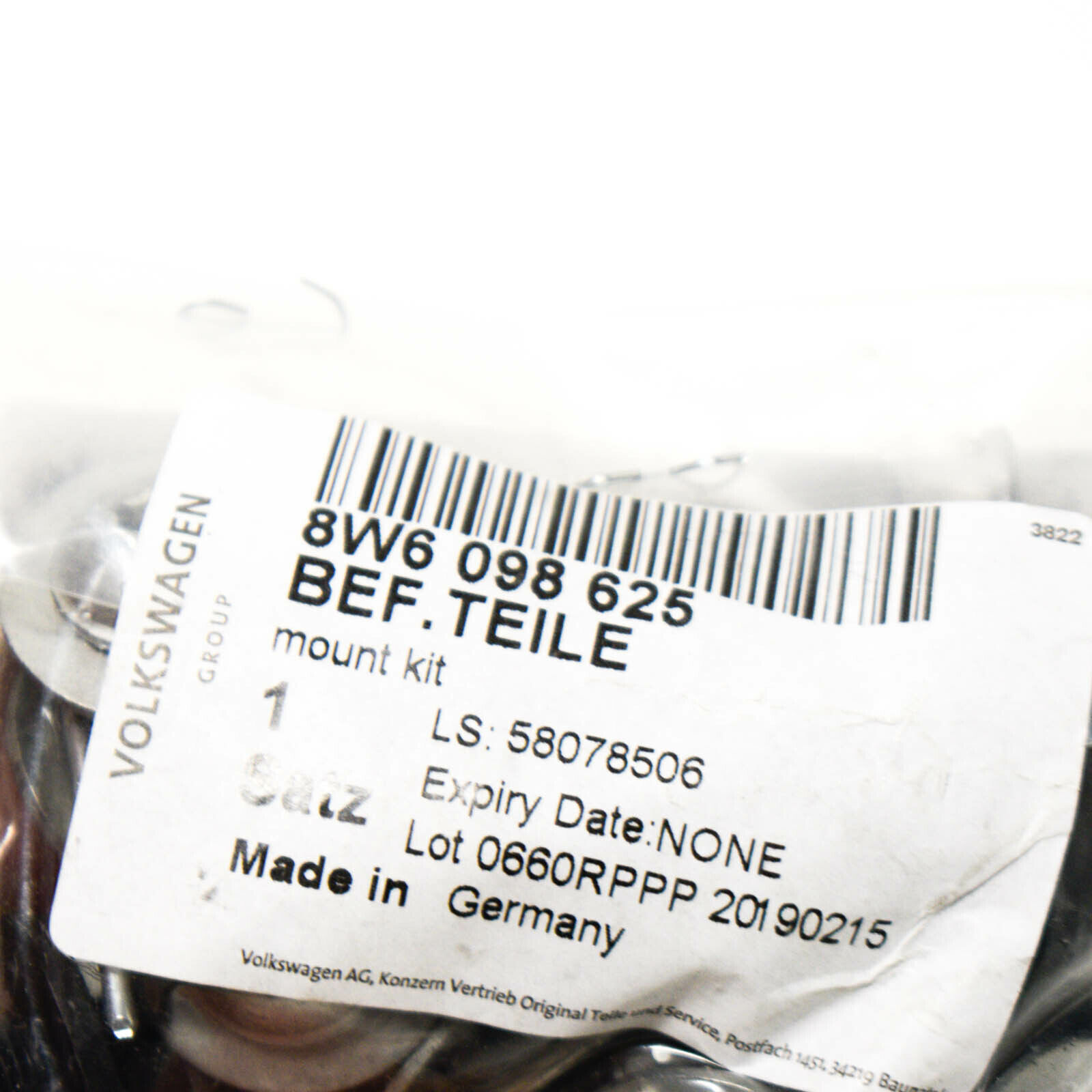 NEW AUDI A5 8W6 FRONT FENDER HARDWARE KIT 8W6098625 ORIGINAL 3 NEW AUDI A5 8W6 FRONT FENDER HARDWARE KIT 8W6098625 ORIGINAL - Image 3