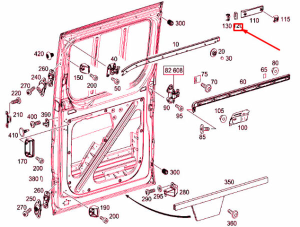 NEW MB SPRINTER 906 SLIDING DOOR LEFT COVER A90669100089051 ORIGINAL - Image 3