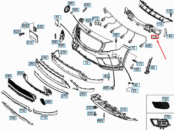 NEW MERCEDES-BENZ GLA X156 FRONT BUMPER IMPACT ABSORBER A1568850337 ORIGINAL - Image 3