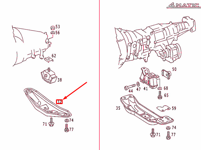 NEW MERCEDES-BENZ E W124 REAR ENGINE SUPPORT A1242420501 ORIGINAL 3 NEW MERCEDES-BENZ E W124 REAR ENGINE SUPPORT A1242420501 ORIGINAL - Image 3