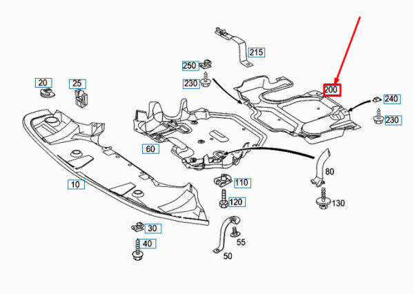 NEW MERCEDES-BENZ E W211 ENGINE UNDERFLOOR REAR PANELING A2115242730 ORIGINAL - Image 3