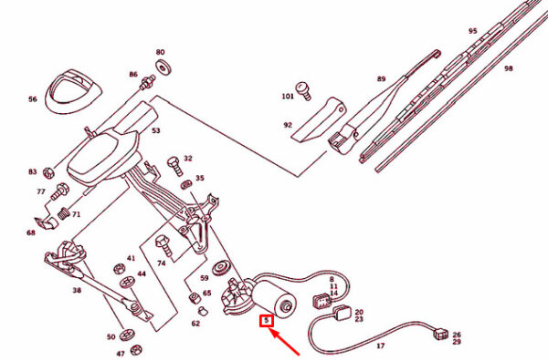 NEW MERCEDES-BENZ 190 W201 FRONT WINDSHIELD WIPER MOTOR LHD A2018203642 ORIGINAL - Image 3