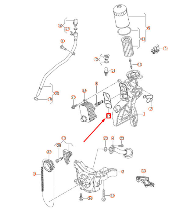 NEW AUDI A3 8V ENGINE OIL COOLER GASKET SEAL 06L117070 ORIGINAL - Image 3