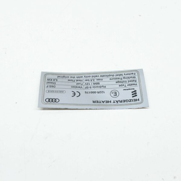 NEW AUDI Q7 4M VEHICLE DATA TAG FOR AUXILIARY HEATER 4M0010525B ORIGINAL - Image 3