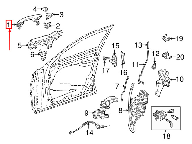 NEW MERCEDES-BENZ C W205 FRONT LEFT OUTSIDE DOOR HANDE A09976047019775 ORIGINAL 3 NEW MERCEDES-BENZ C W205 FRONT LEFT OUTSIDE DOOR HANDE A09976047019775 ORIGINAL - Image 3