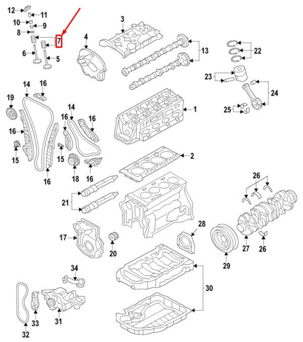 NEW AUDI Q5 FY EXHAUST VALVE SPRING 06K109623B ORIGINAL - Image 3