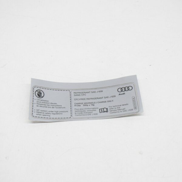 NEW AUDI A4 B8 AIR CONDITIONER STICKER 8K0010515AL ORIGINAL - Image 3