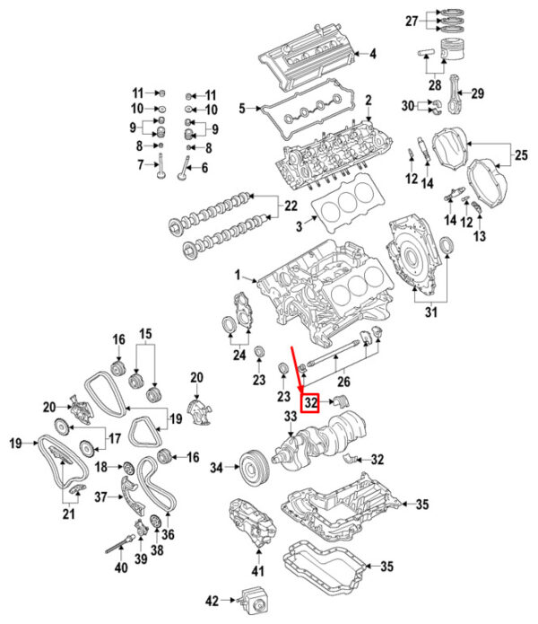 NEW AUDI A4 AVANT B8 ENGINE LOWER CRANKSHAFT MAIN BEARING 06E105591ACGLB - Image 3