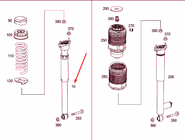 NEW MERCEDES-BENZ CLS C218 REAR SHOCK ABSORBER A2183200730 ORIGINAL 3 NEW MERCEDES-BENZ CLS C218 REAR SHOCK ABSORBER A2183200730 ORIGINAL - Image 3
