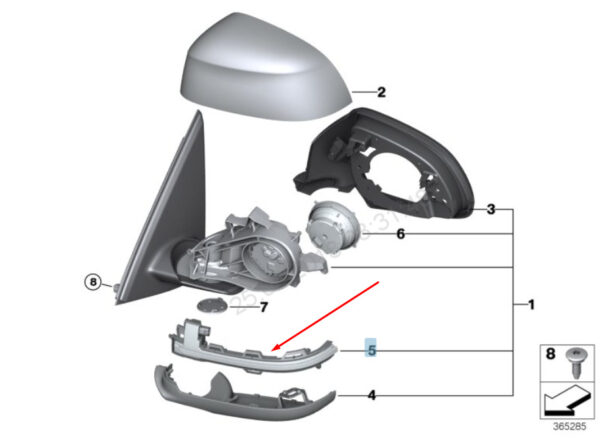 NEW BMW X3 F25 RIGHT WING MIRROR TURN INDICATOR LIGHT 63137291218 2016 - Image 3