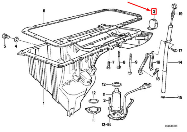 NEW BMW 5 E34 OIL PAN COVERING PAN 11131726297 1726297 ORIGINAL - Image 3