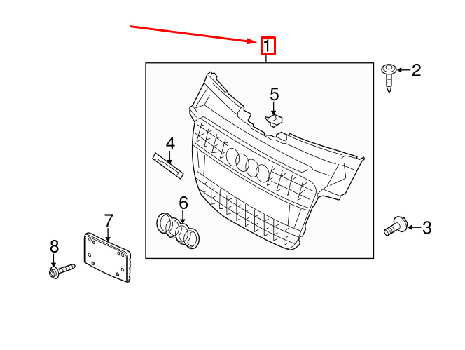 NEW AUDI A5 SPORTBACK 8T FRONT RADIATOR GRILLE 8T0853651Q1RR 5 NEW AUDI A5 SPORTBACK 8T FRONT RADIATOR GRILLE 8T0853651Q1RR - Image 5