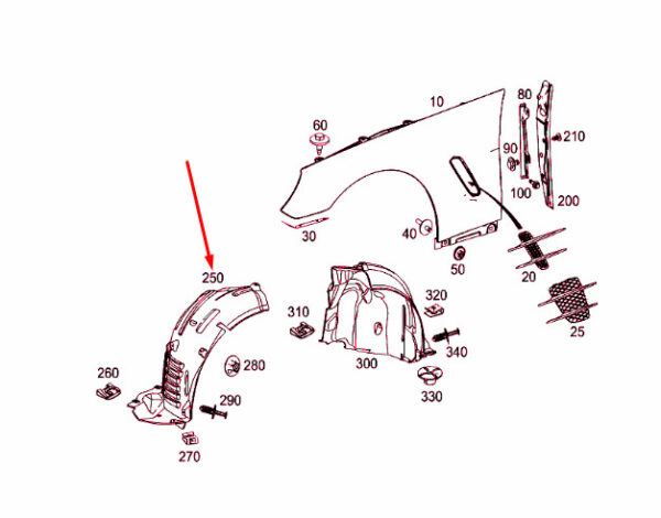 NEW MERCEDES-BENZ SL R231 FRONT LEFT WHEEL HOUSE COVERING A2316900300 ORIGINAL - Image 3